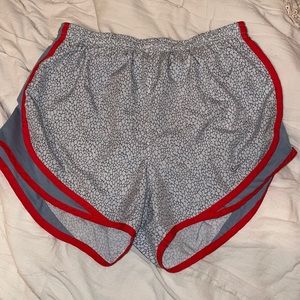 Nike Dri-Fit Patterned grey/white Shorts with Red Trim.